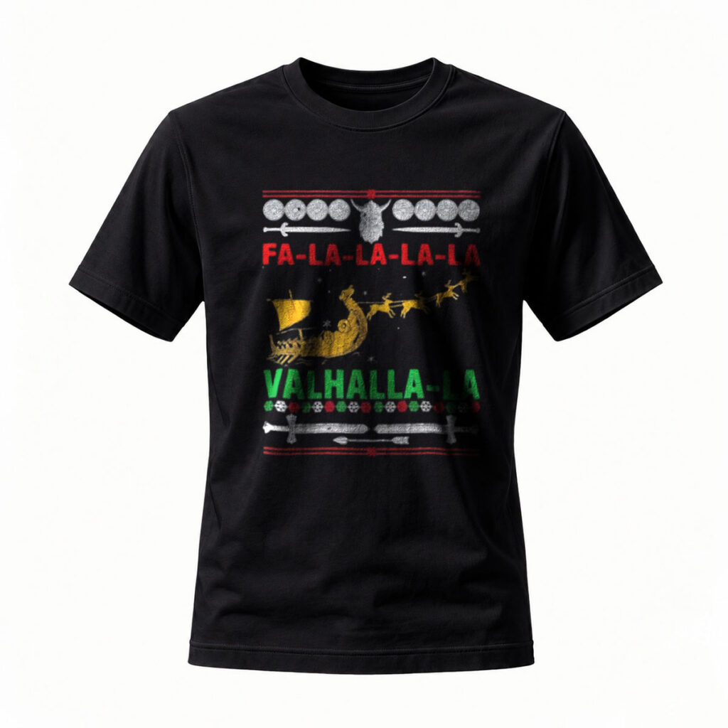 Valhalla La Christmas Viking T-Shirt Men's Holiday Gift
