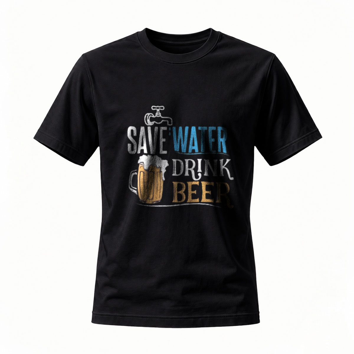 Save Water Drink Beer Funny T-Shirt Men's Casual Wear
