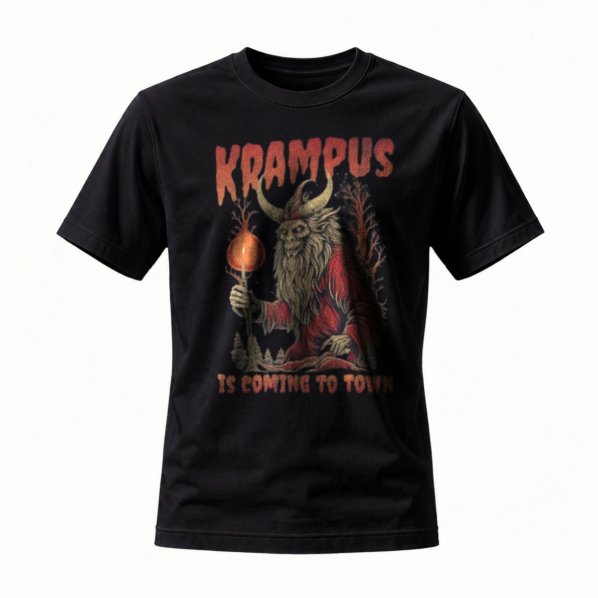 Krampus Is Coming To Town Men's T-Shirt Halloween Gift