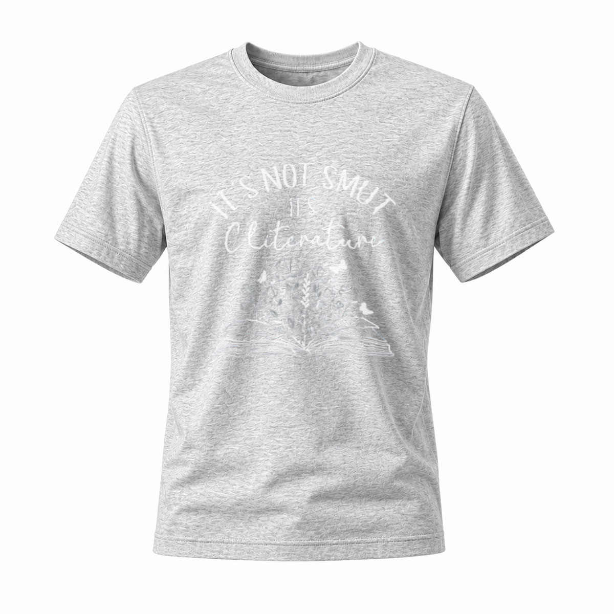 Its Not Smut Its Cliterature Book Floral T-Shirt - Image 3