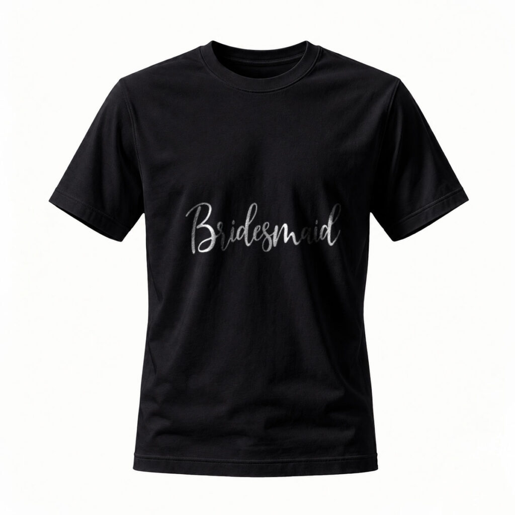 Bridesmaid T-Shirt Women's Black Wedding Party Gift