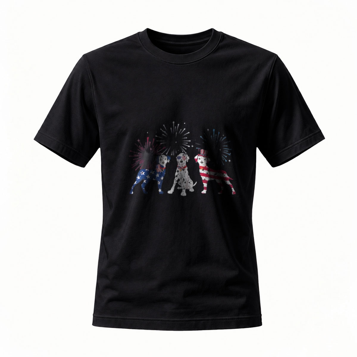 Patriotic Dogs Fireworks T-Shirt Men's 4th of July Apparel