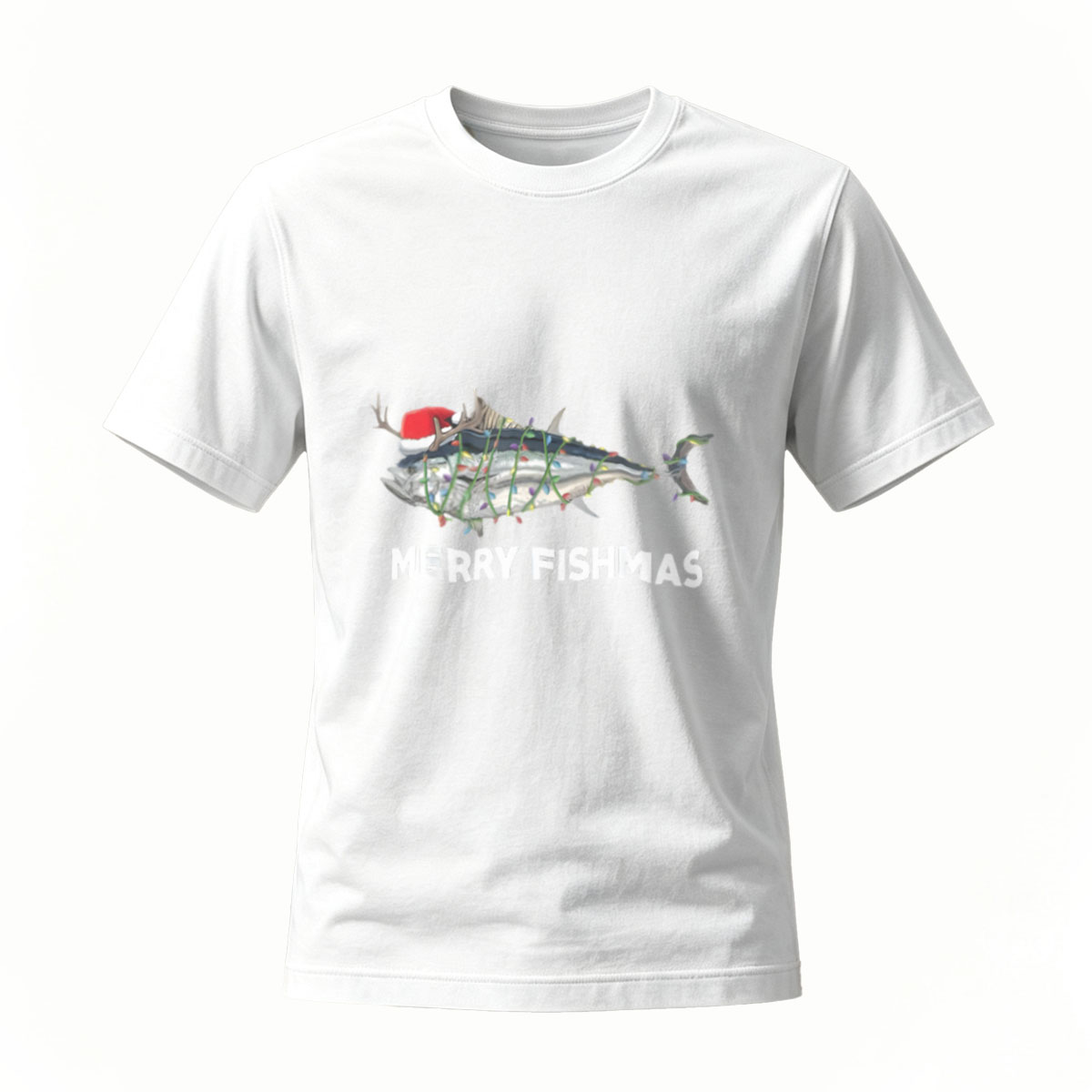 Merry Fishmas T-Shirt Christmas Fish Design Gift for Men Women - Image 2