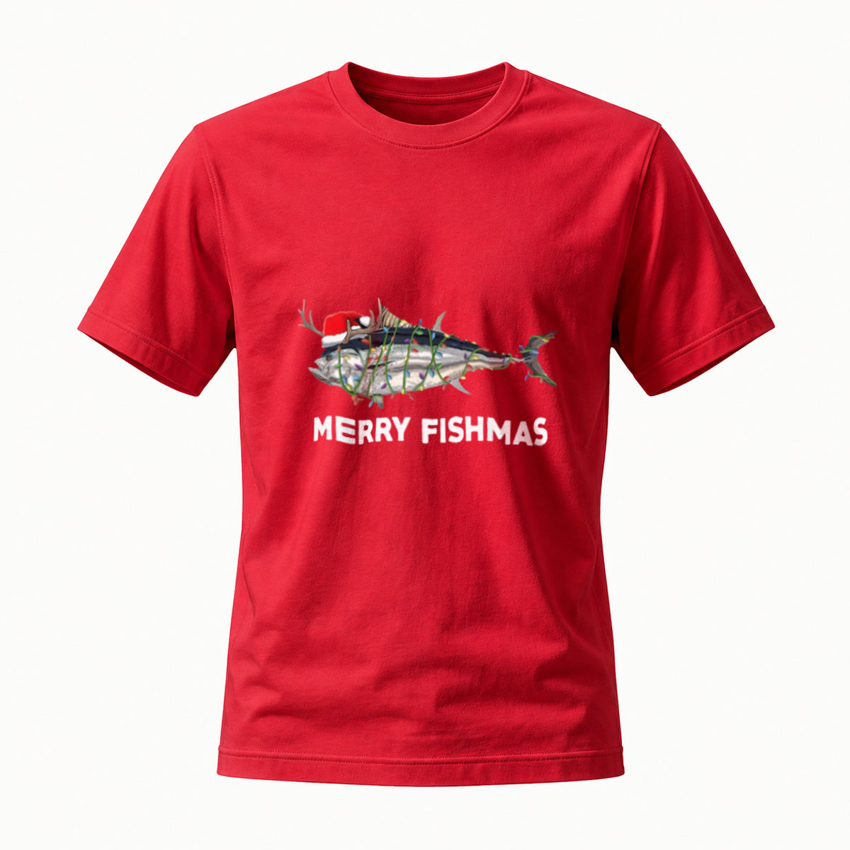 Merry Fishmas T-Shirt Christmas Fish Design Gift for Men Women - Image 5