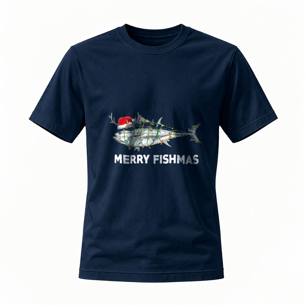 Merry Fishmas T-Shirt Christmas Fish Design Gift for Men Women - Image 7