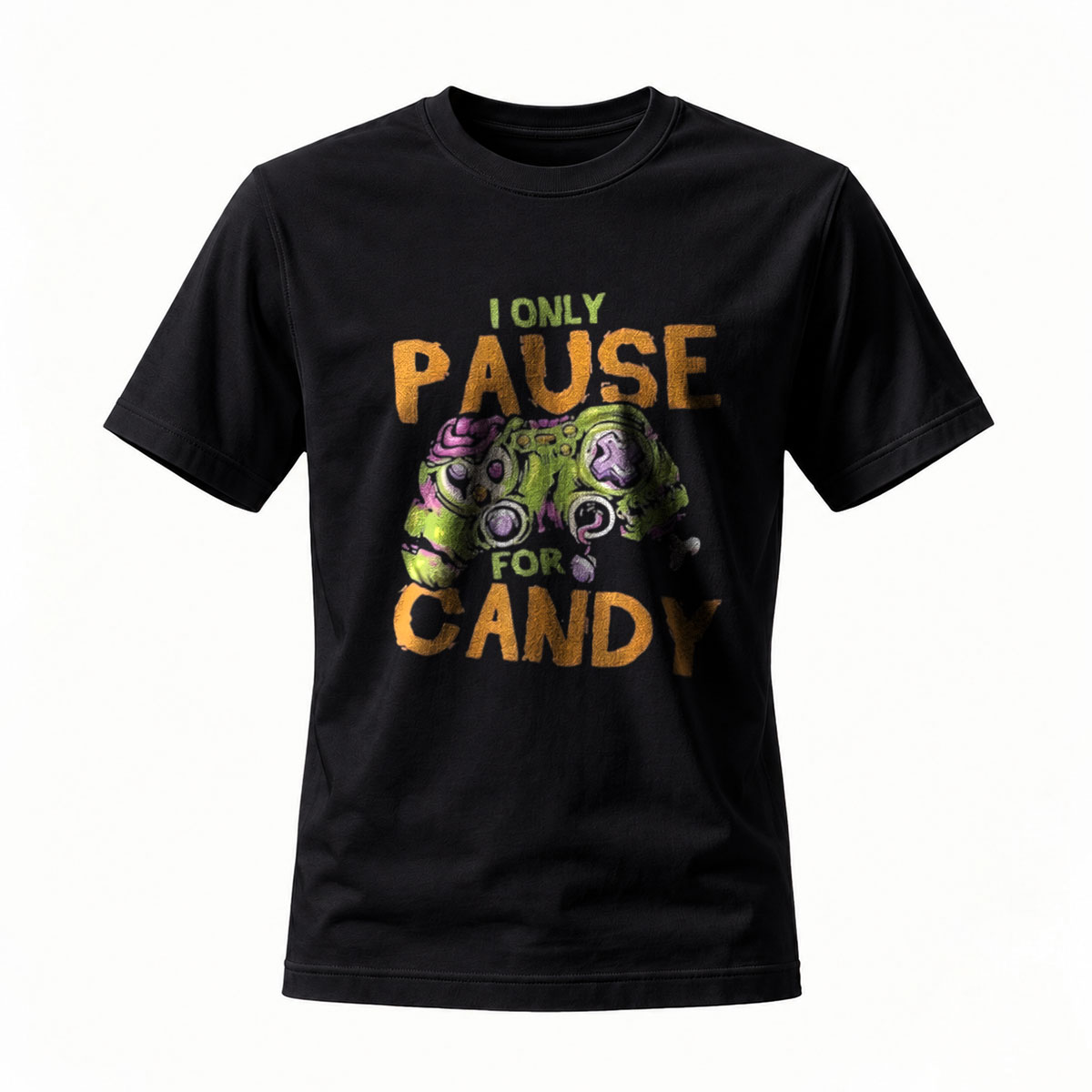 I Only Pause for Candy Gamer T-Shirt Men's Funny Gaming Tee