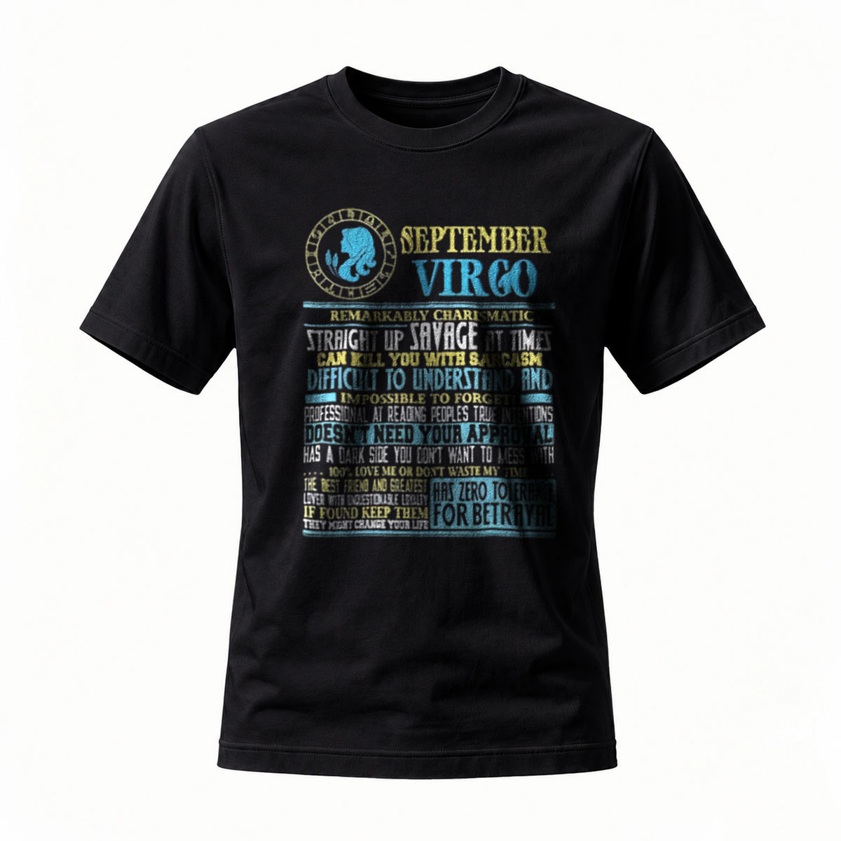 September Virgo Zodiac T-Shirt Men Women Gift Astrology Fashion