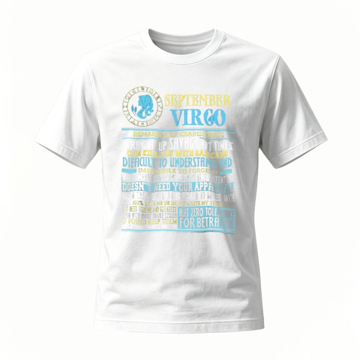 September Virgo Zodiac T-Shirt Men Women Gift Astrology Fashion - Image 2