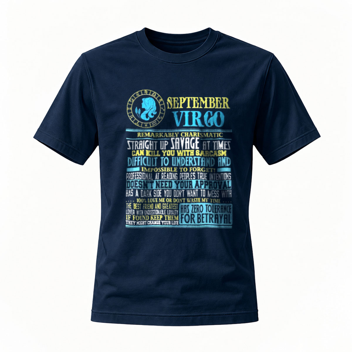 September Virgo Zodiac T-Shirt Men Women Gift Astrology Fashion - Image 7