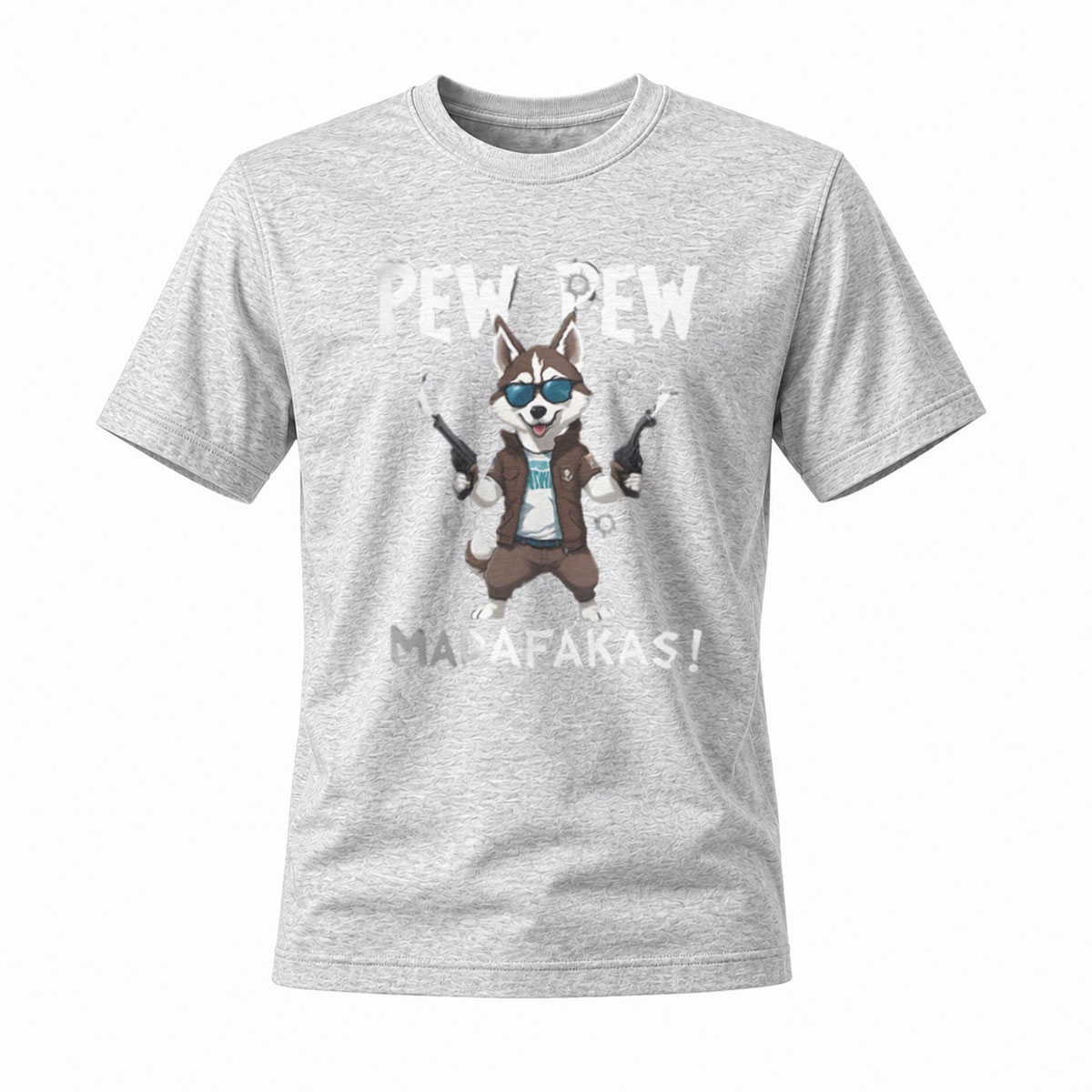 Pew Pew MadaFakas Dog T-Shirt Men's Casual Funny Graphic Tee - Image 3