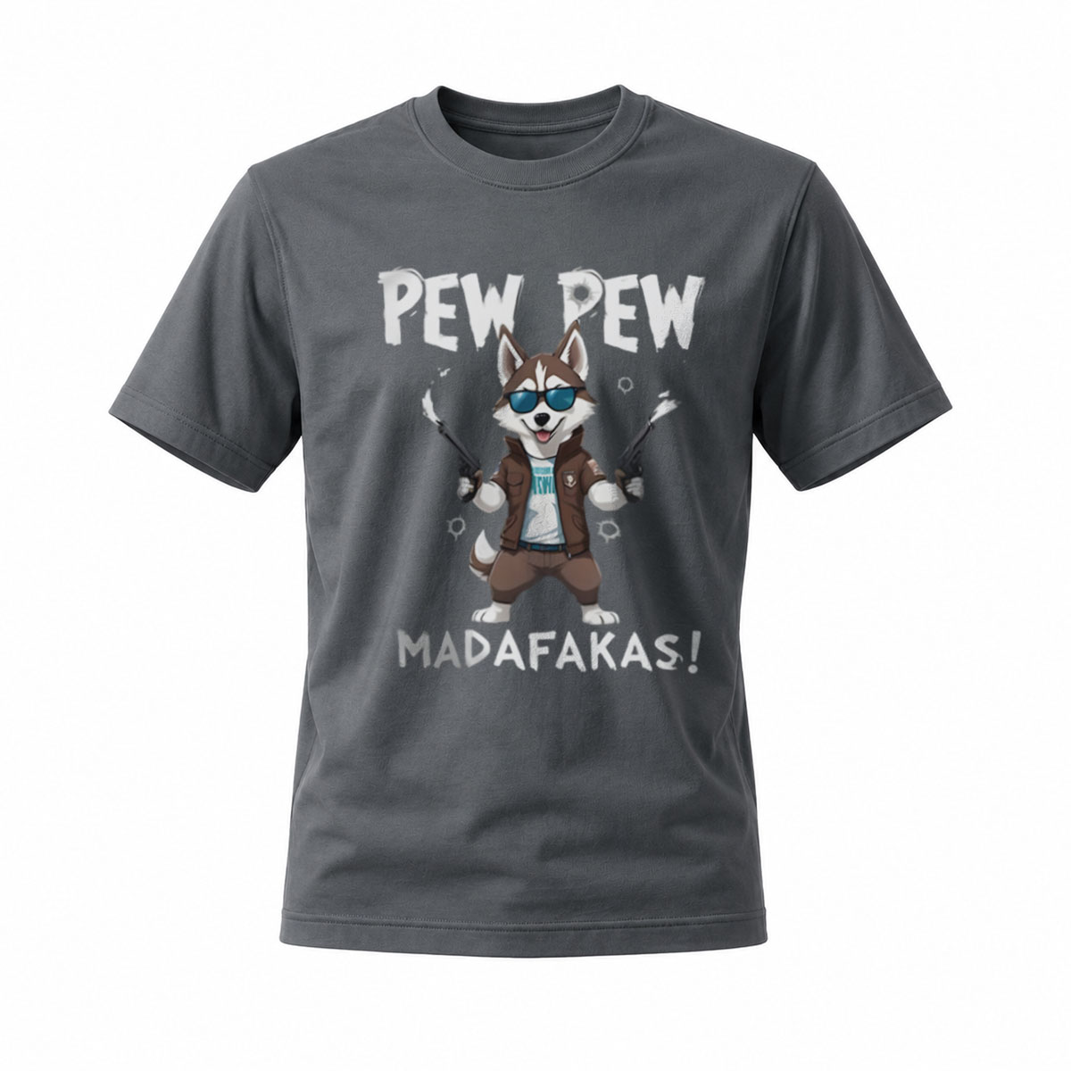 Pew Pew MadaFakas Dog T-Shirt Men's Casual Funny Graphic Tee - Image 6