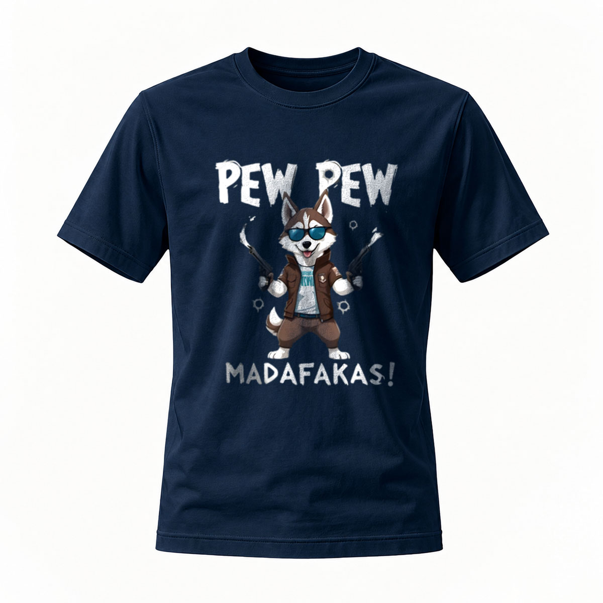 Pew Pew MadaFakas Dog T-Shirt Men's Casual Funny Graphic Tee - Image 7