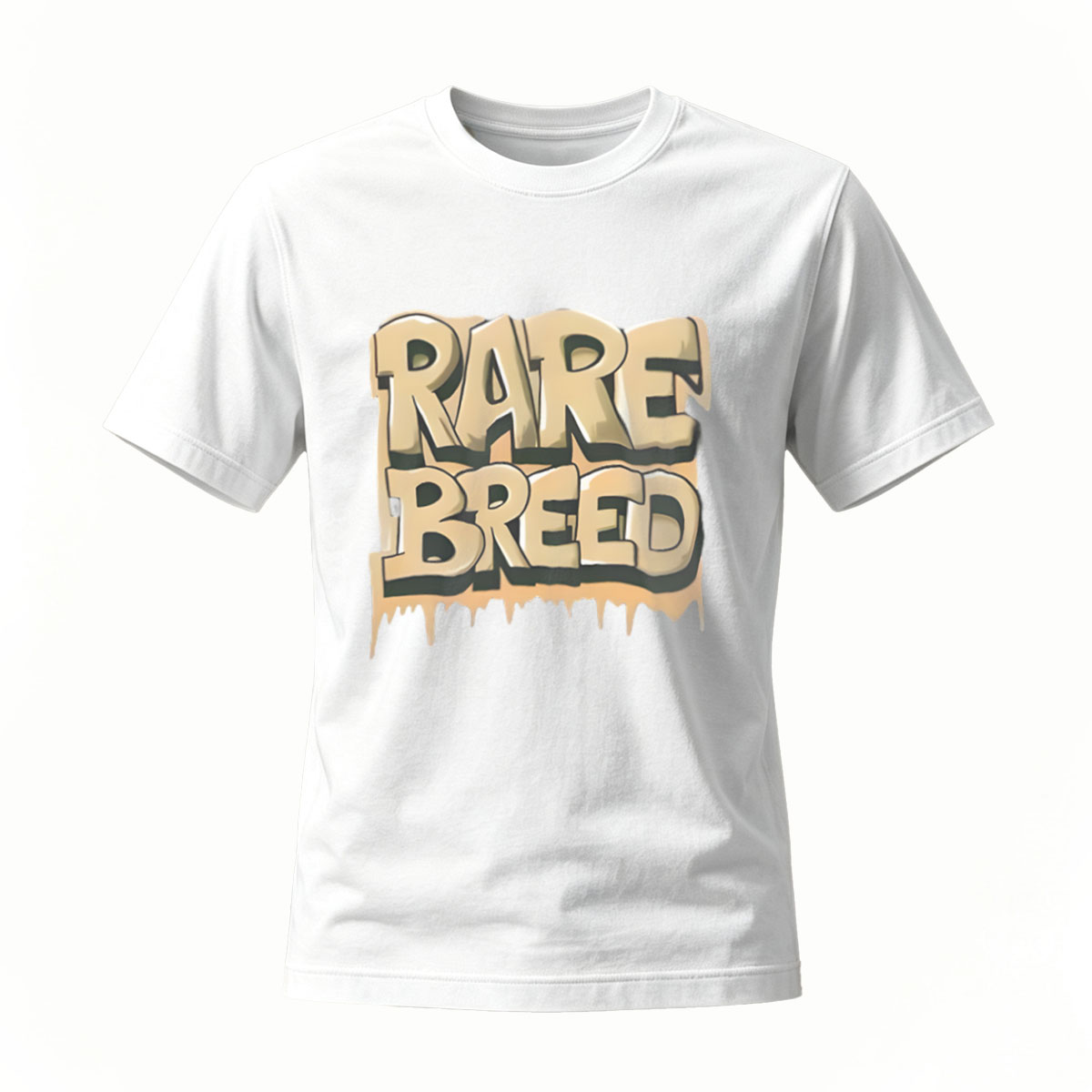 Rare Breed Gold Drip Logo T-Shirt Men's Casual Streetwear - Image 2