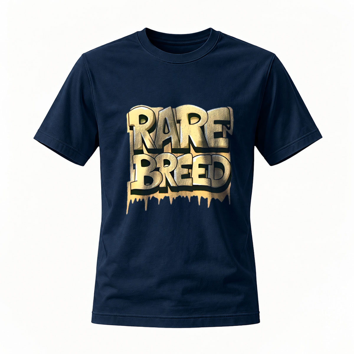 Rare Breed Gold Drip Logo T-Shirt Men's Casual Streetwear - Image 7