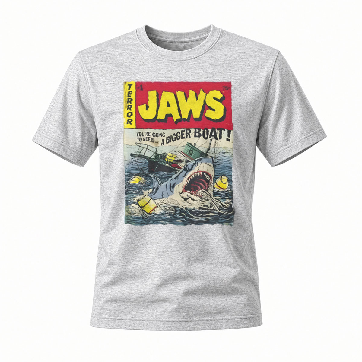 Jaws Comic Style Shark T-Shirt Men's Horror Movie Graphic Tee - Image 3
