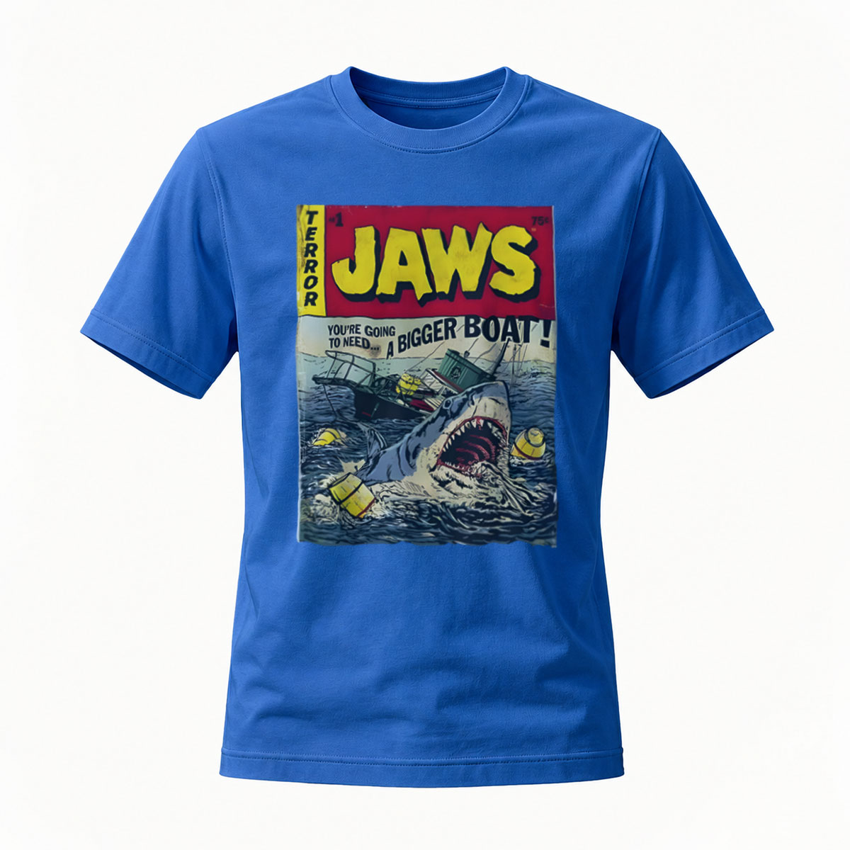Jaws Comic Style Shark T-Shirt Men's Horror Movie Graphic Tee - Image 4
