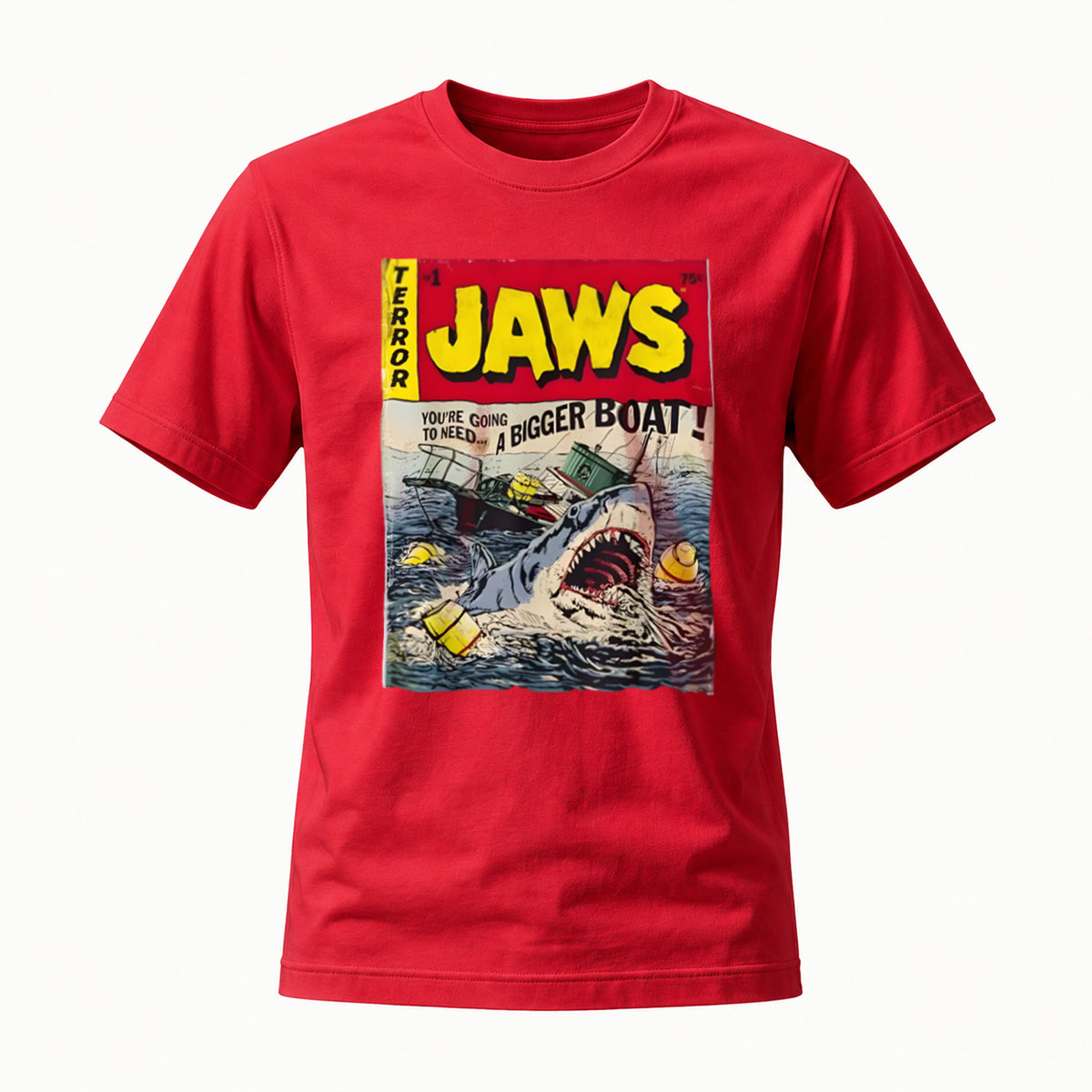Jaws Comic Style Shark T-Shirt Men's Horror Movie Graphic Tee - Image 5