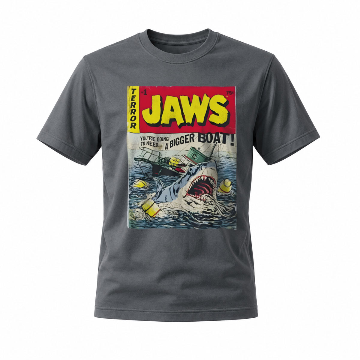 Jaws Comic Style Shark T-Shirt Men's Horror Movie Graphic Tee - Image 6