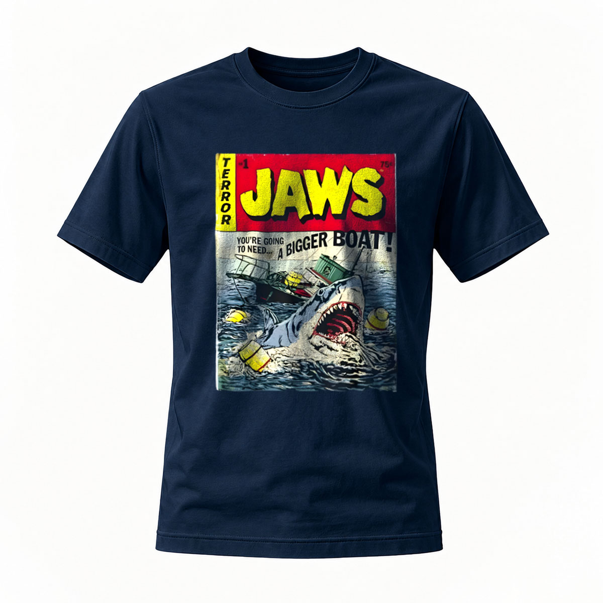 Jaws Comic Style Shark T-Shirt Men's Horror Movie Graphic Tee - Image 7