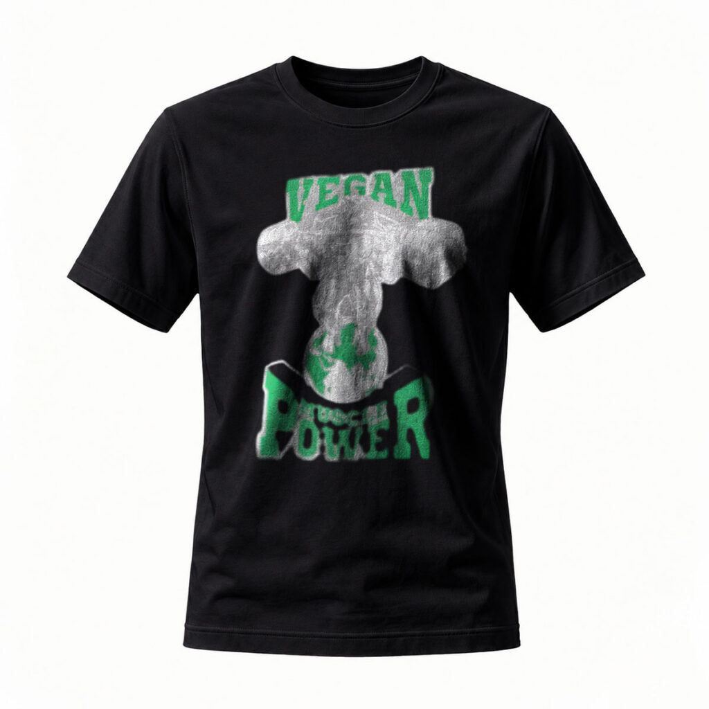Vegan Power Mushroom T-Shirt Men's Casual Wear Gift