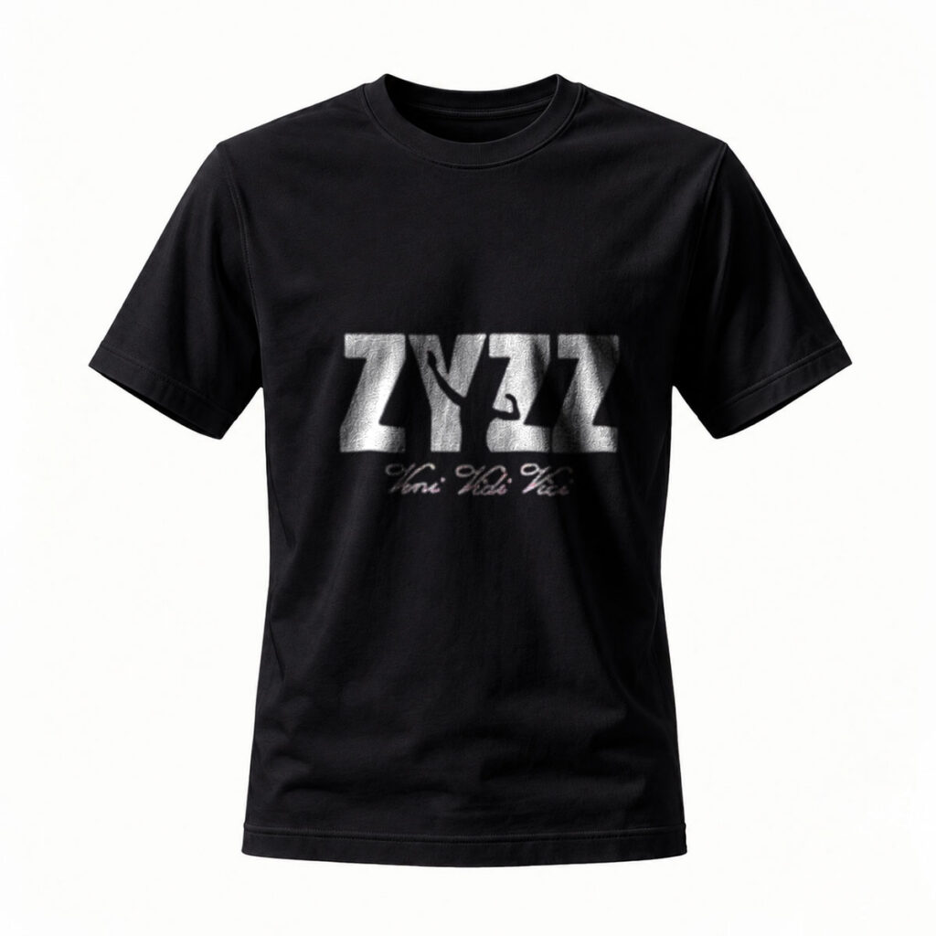 ZYZZZ Men's T-Shirt Silver Logo Graphic Tee Fashion Casual Wear