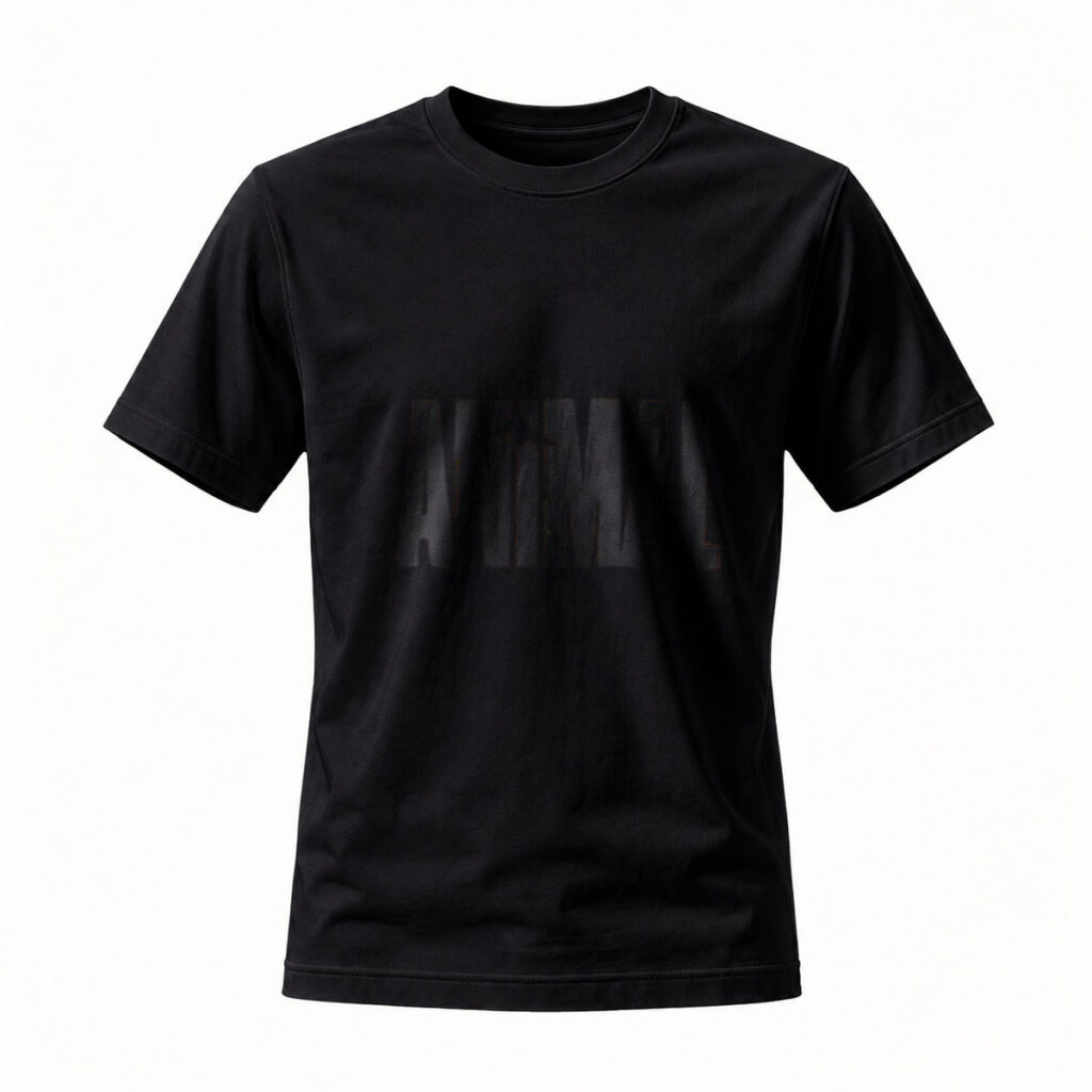 Black T-Shirt Men's Minimalist Logo Print Casual Wear Gift Idea