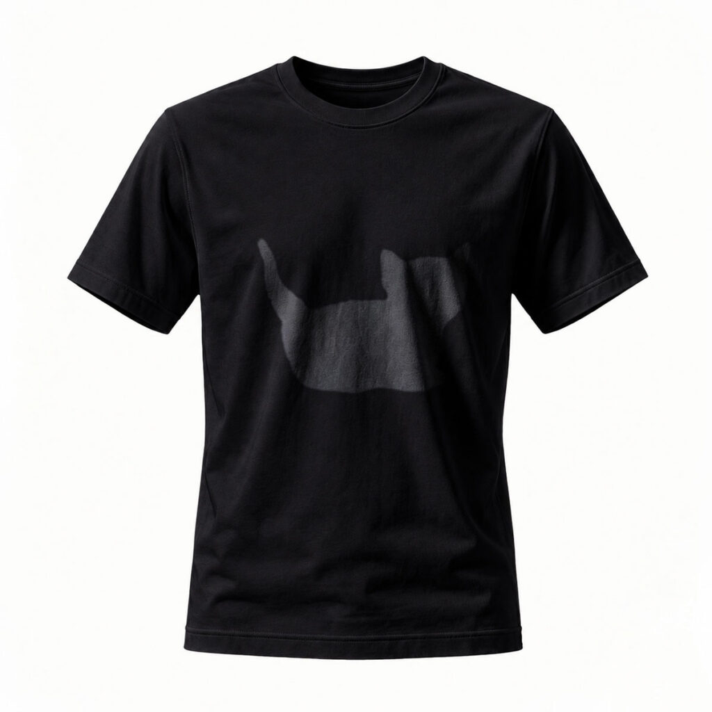 Black T-Shirt with Abstract Print Men's Casual Wear Gift Idea