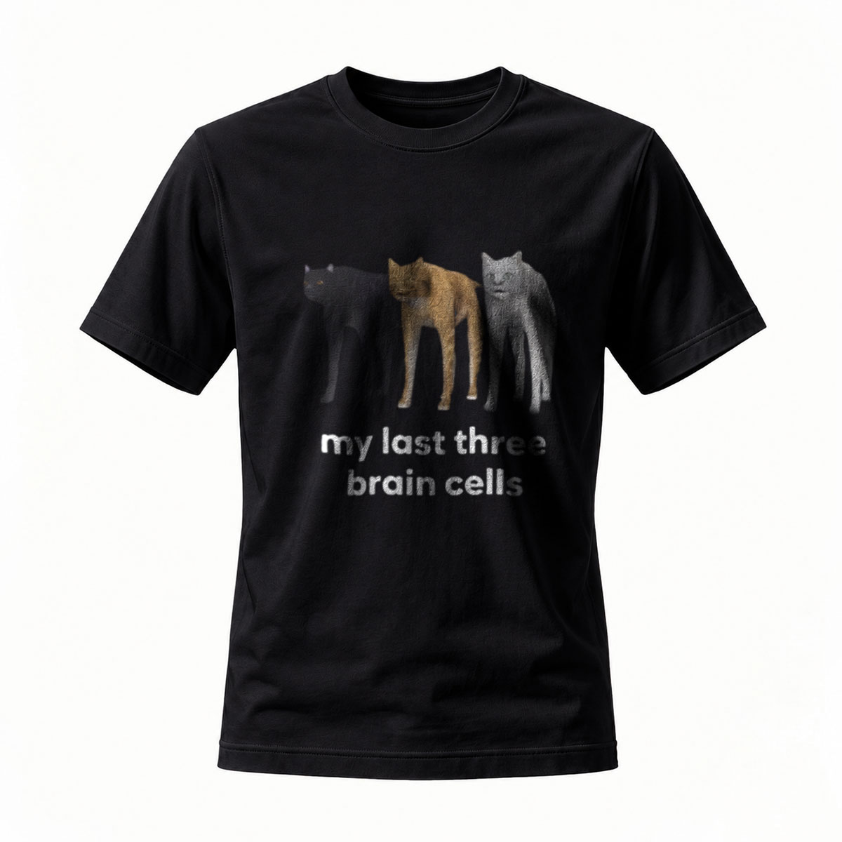 My Last Three Brain Cells Cats Funny T-Shirt Men Women