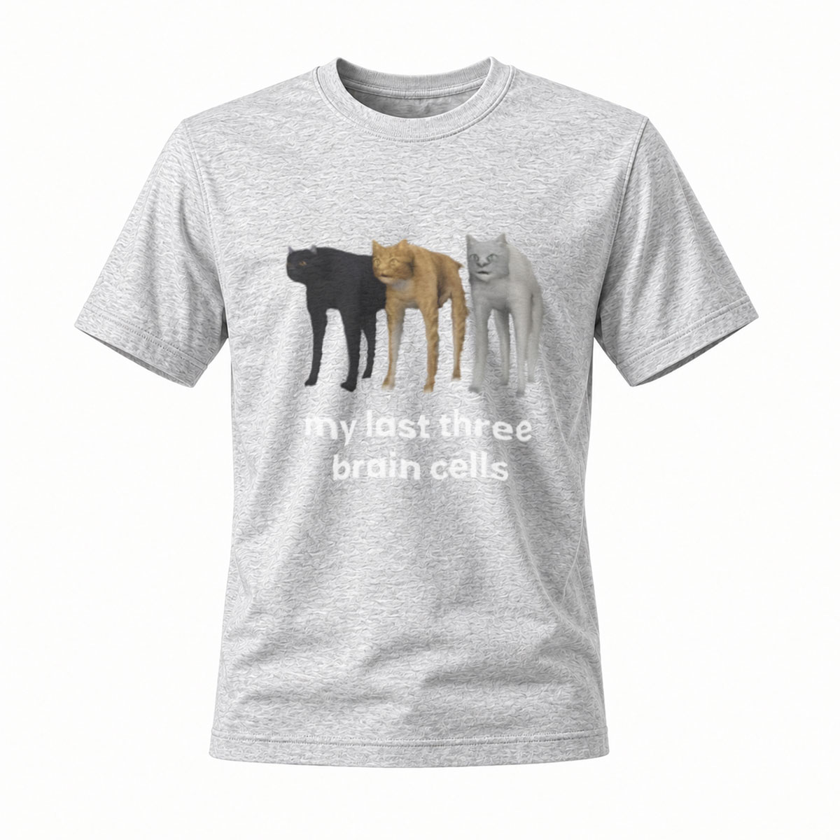 My Last Three Brain Cells Cats Funny T-Shirt Men Women - Image 3