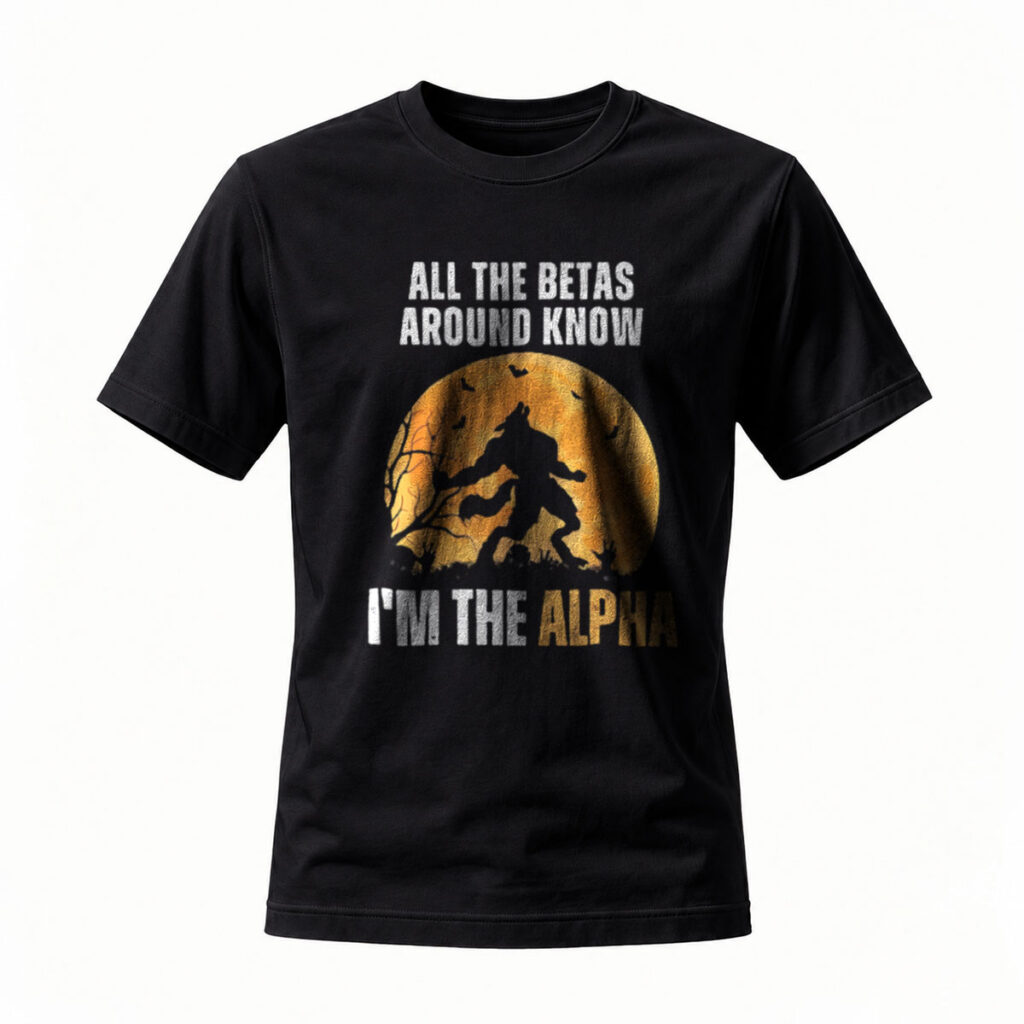 Alpha Wolf T-Shirt Men's Black Graphic Tee Bold Statement Design