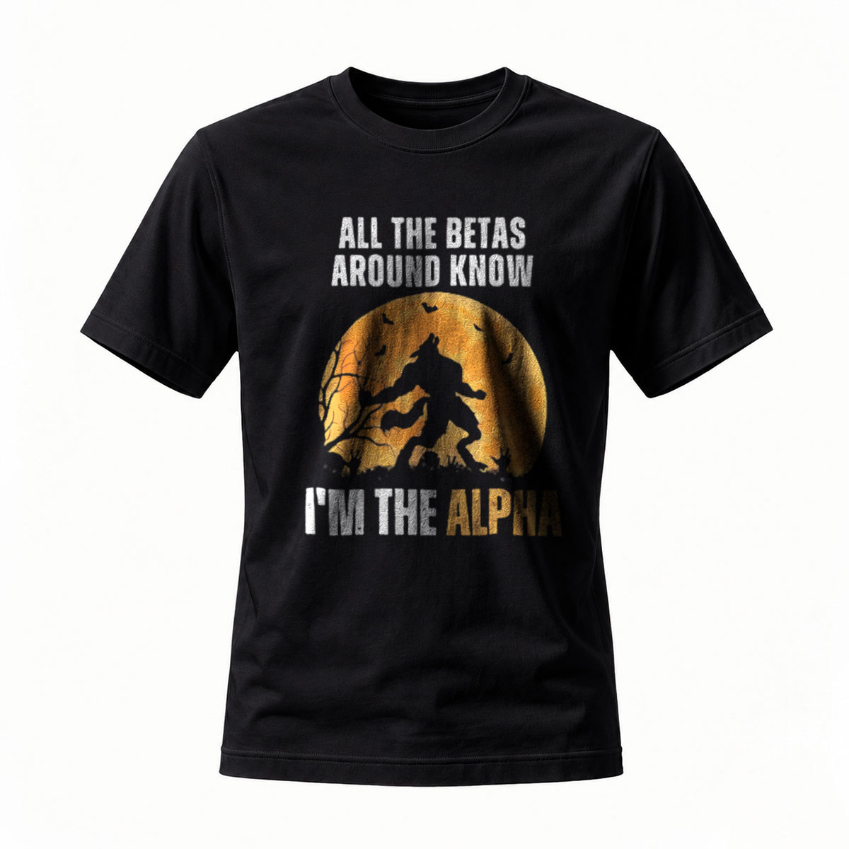 Alpha Wolf T-Shirt Men's Black Graphic Tee Bold Statement Design