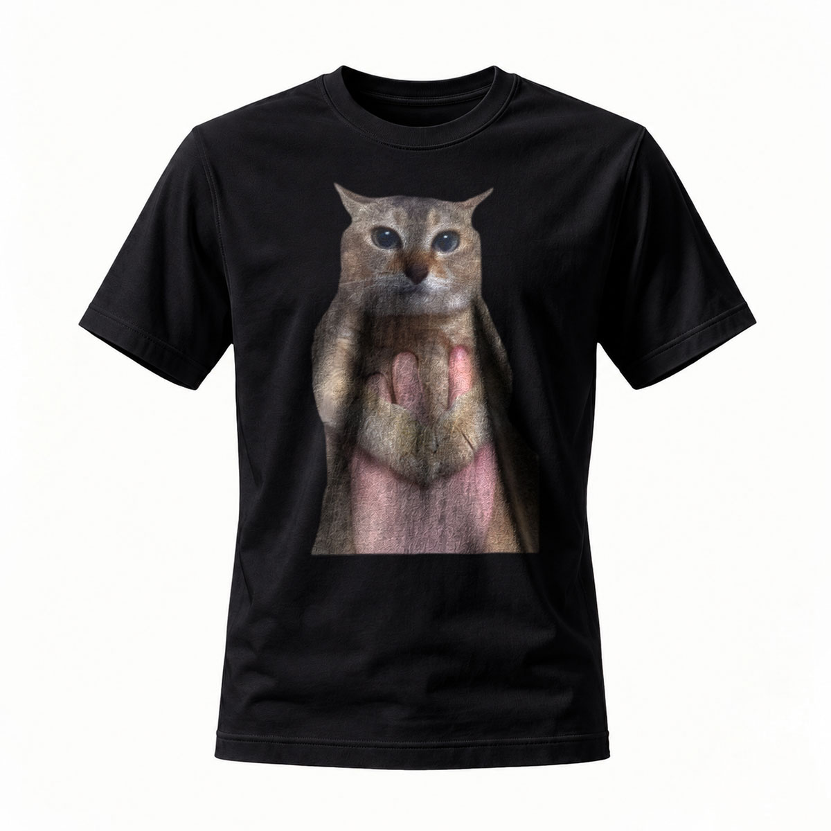 Owl Hand Gesture T-Shirt Men's Black Funny Animal Design Gift