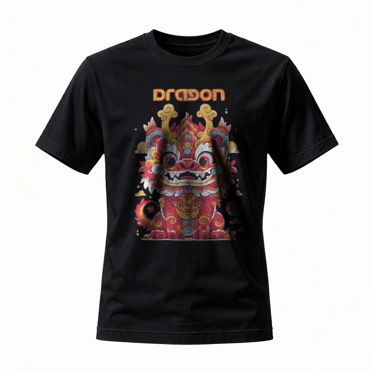Dragon Lion Dance T-Shirt Men's Casual Graphic Tee Gift
