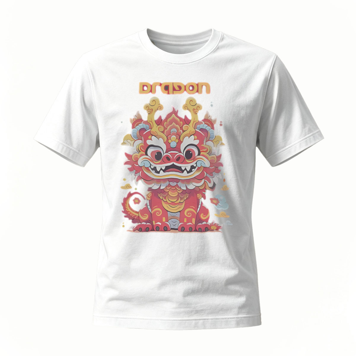 Dragon Lion Dance T-Shirt Men's Casual Graphic Tee Gift - Image 2