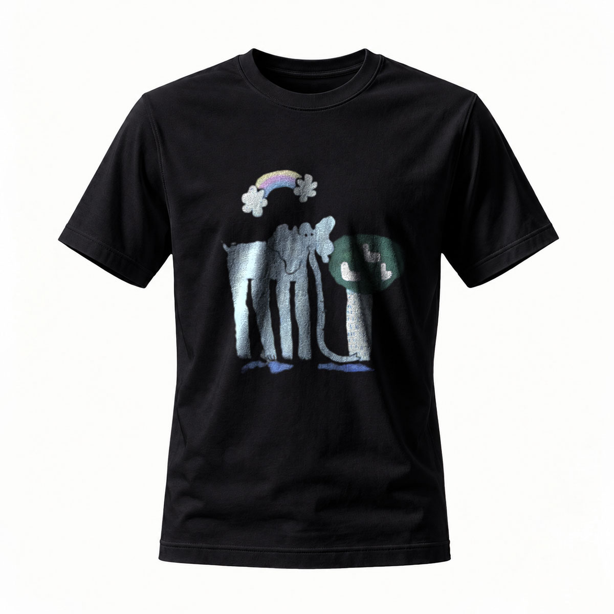 Elephant Rainbow Print T-Shirt Men's Casual Gift Wear