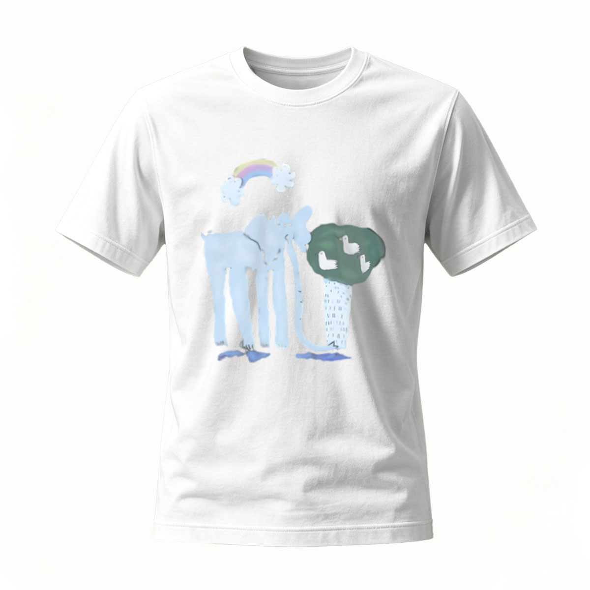 Elephant Rainbow Print T-Shirt Men's Casual Gift Wear - Image 2