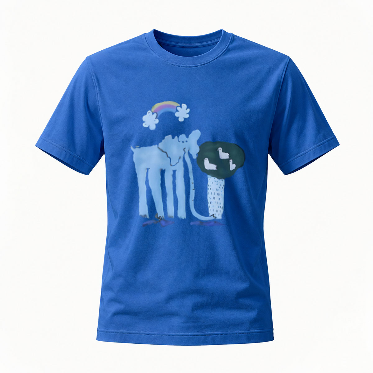 Elephant Rainbow Print T-Shirt Men's Casual Gift Wear - Image 4