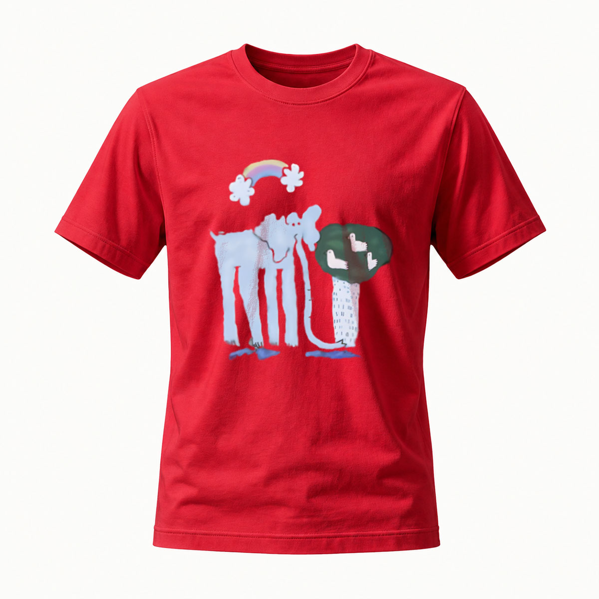 Elephant Rainbow Print T-Shirt Men's Casual Gift Wear - Image 5