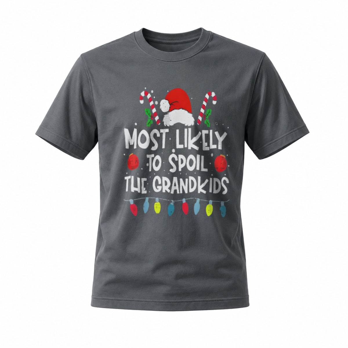 Most Likely to Spoil the Grandkids Christmas T-Shirt Men's Women's Holiday Gift Fun Festive Wear - Image 6