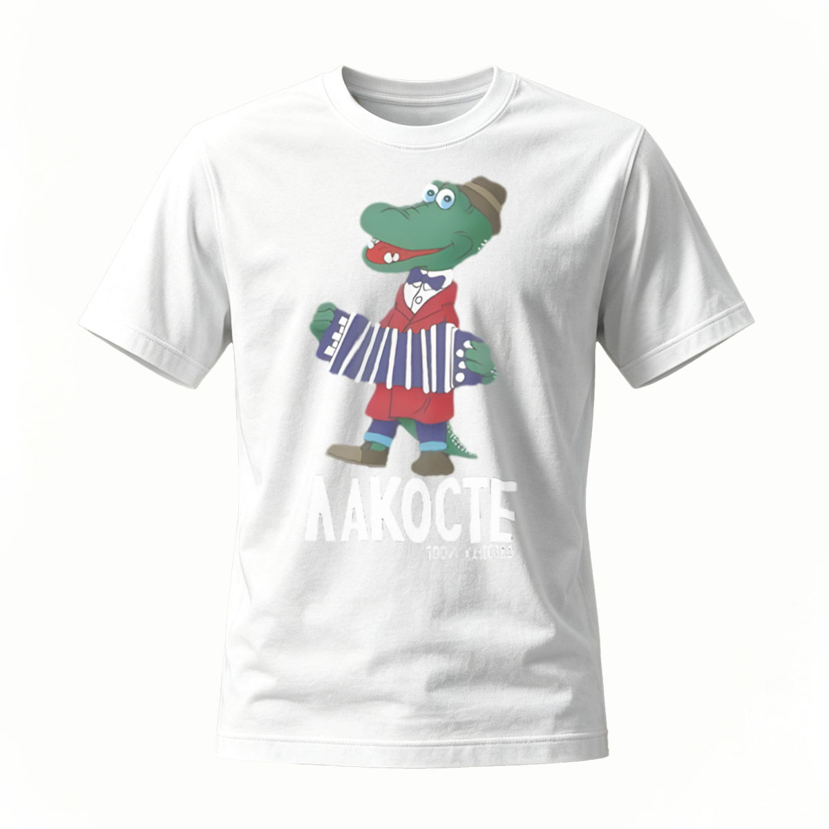 Crocodile Accordion Player T-Shirt Men's Casual Graphic Tee - Image 2