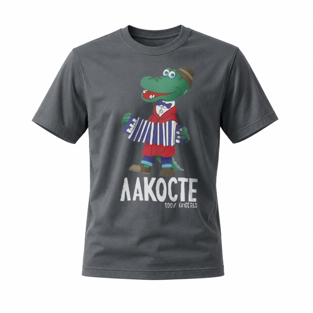 Crocodile Accordion Player T-Shirt Men's Casual Graphic Tee - Image 6