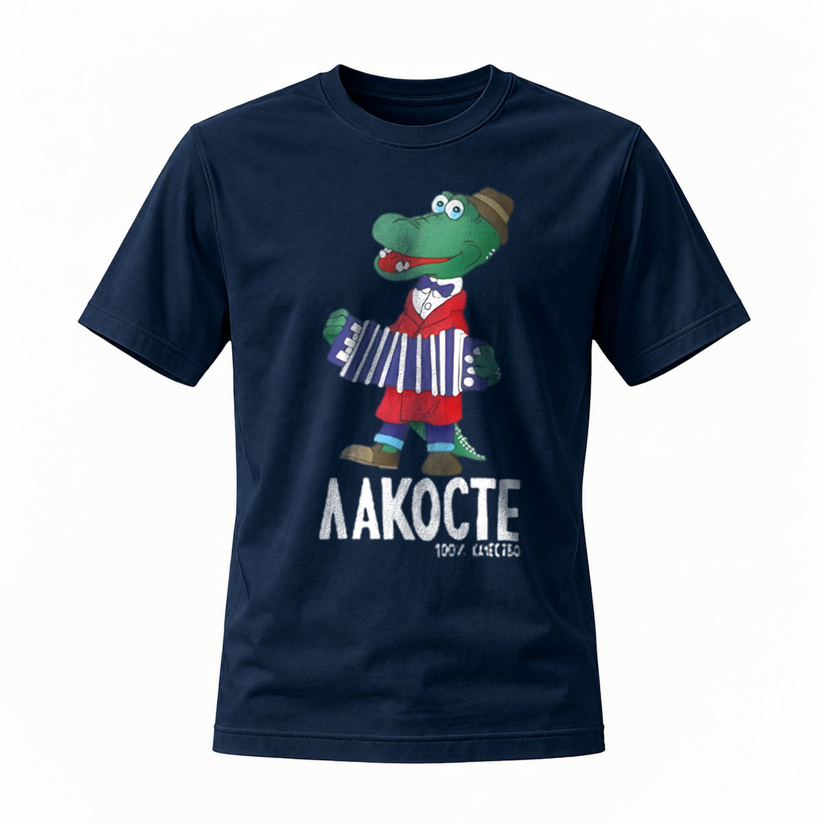 Crocodile Accordion Player T-Shirt Men's Casual Graphic Tee - Image 7