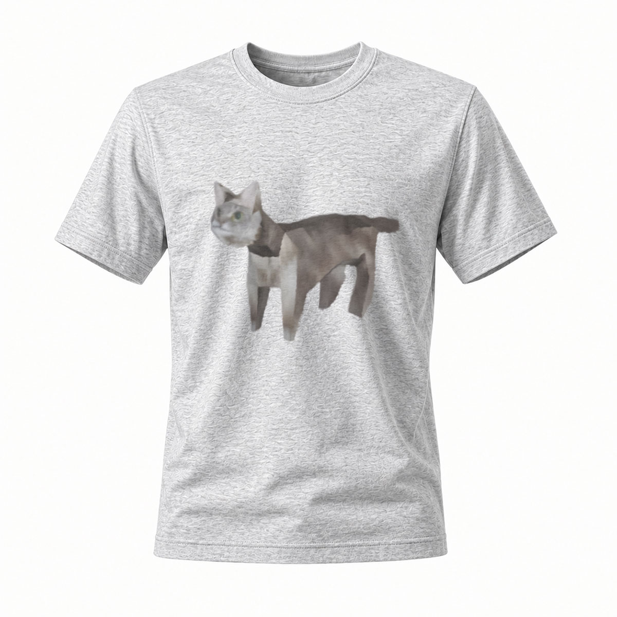 Black T-Shirt Cat Print Men's Casual Wear Gift Idea - Image 3