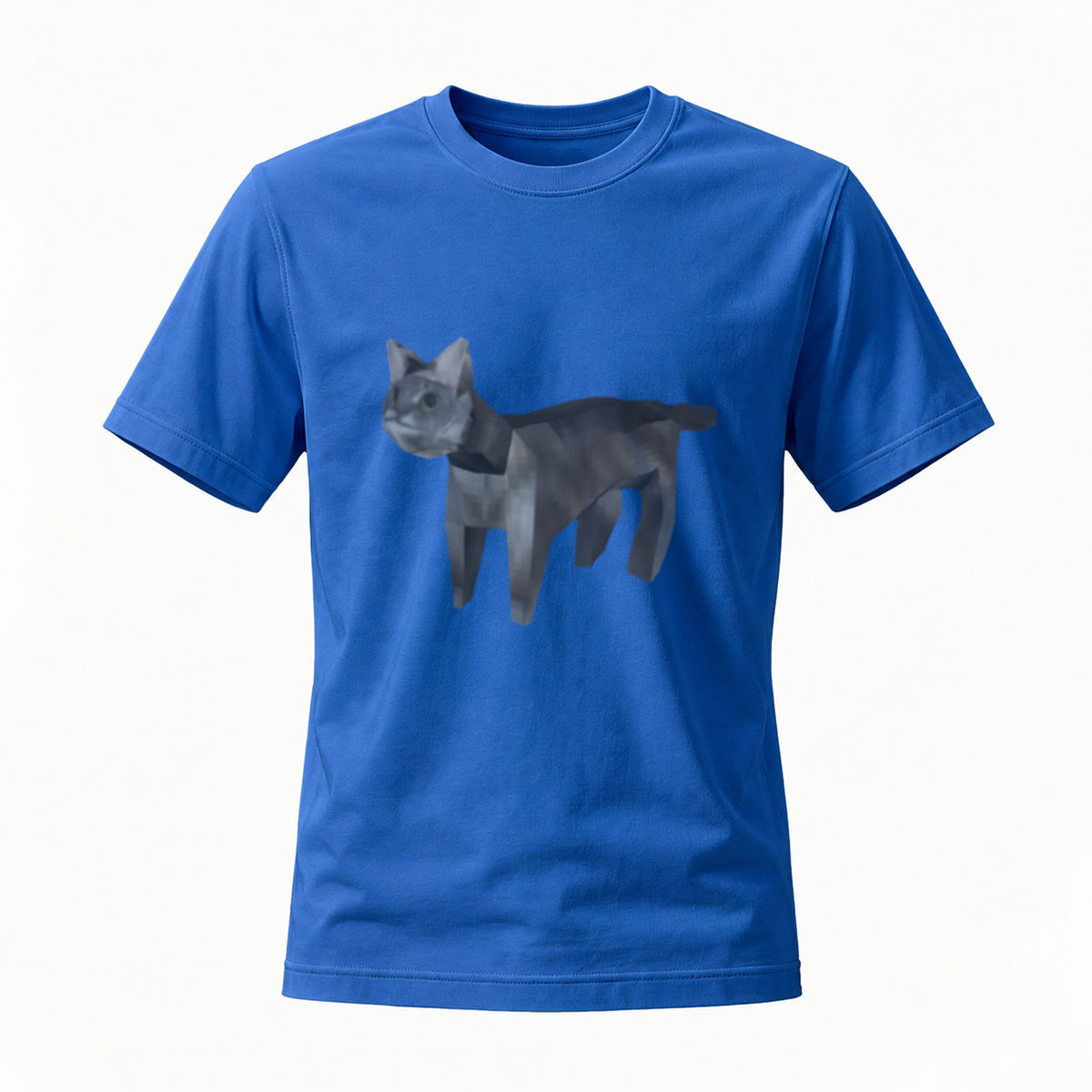 Black T-Shirt Cat Print Men's Casual Wear Gift Idea - Image 4