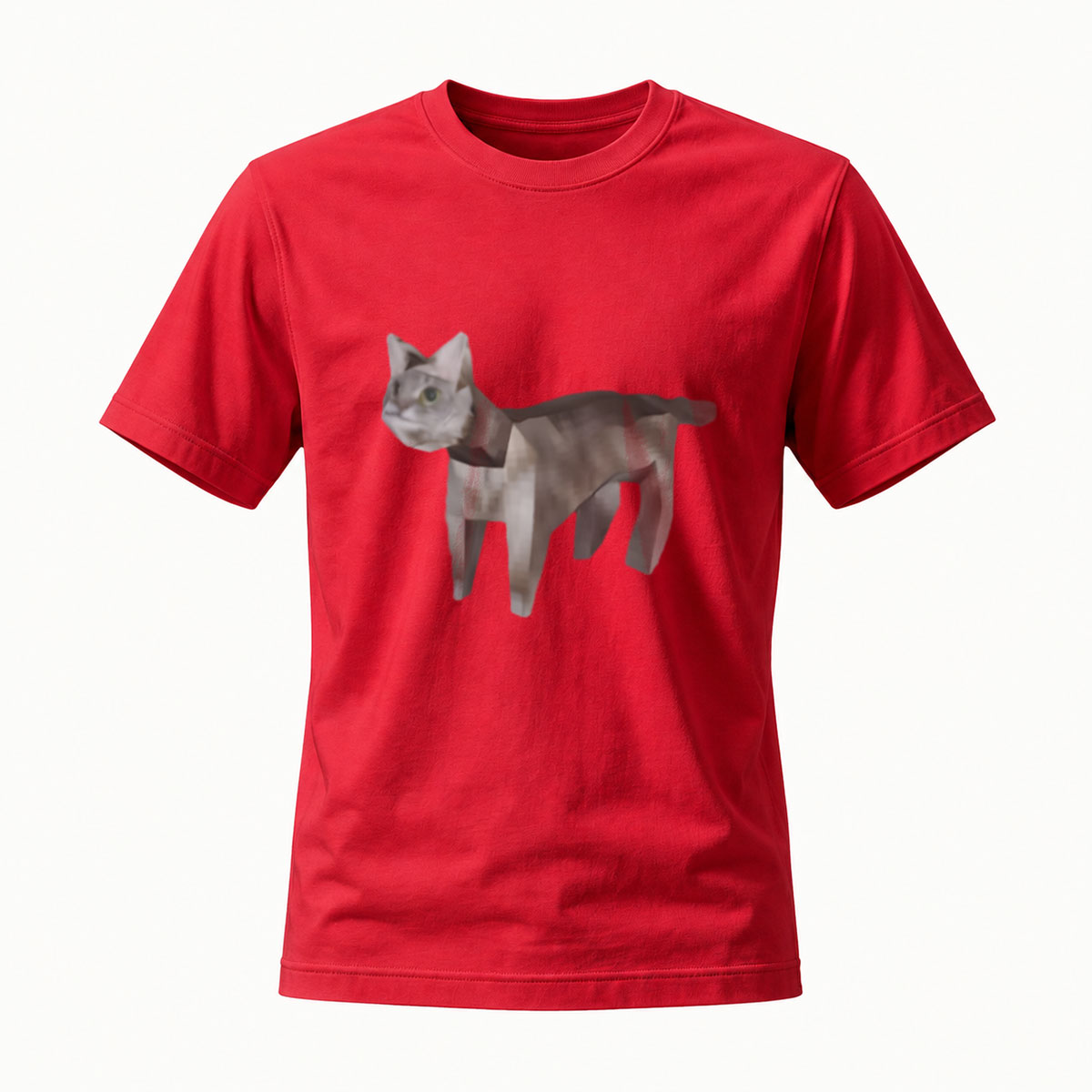 Black T-Shirt Cat Print Men's Casual Wear Gift Idea - Image 5