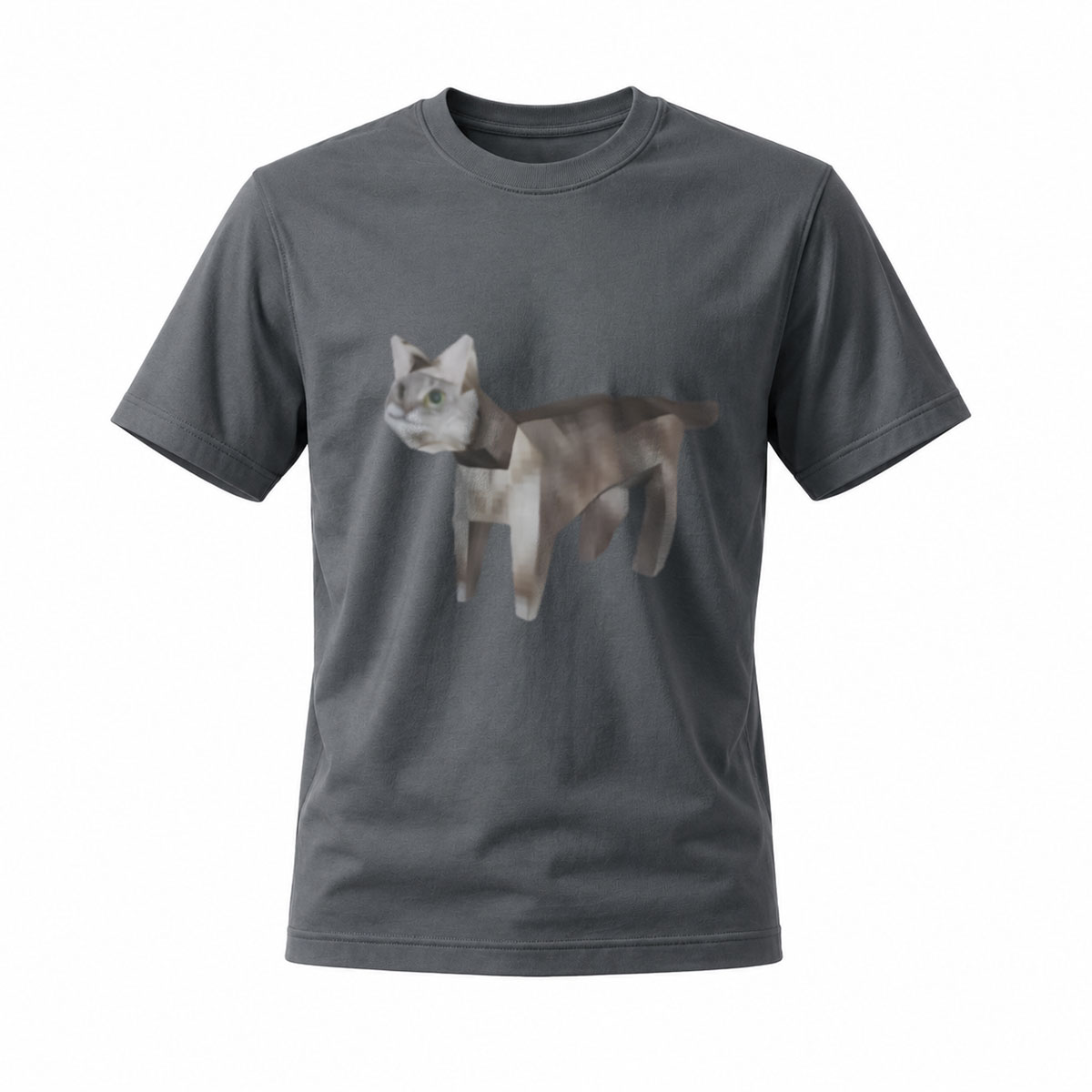 Black T-Shirt Cat Print Men's Casual Wear Gift Idea - Image 6