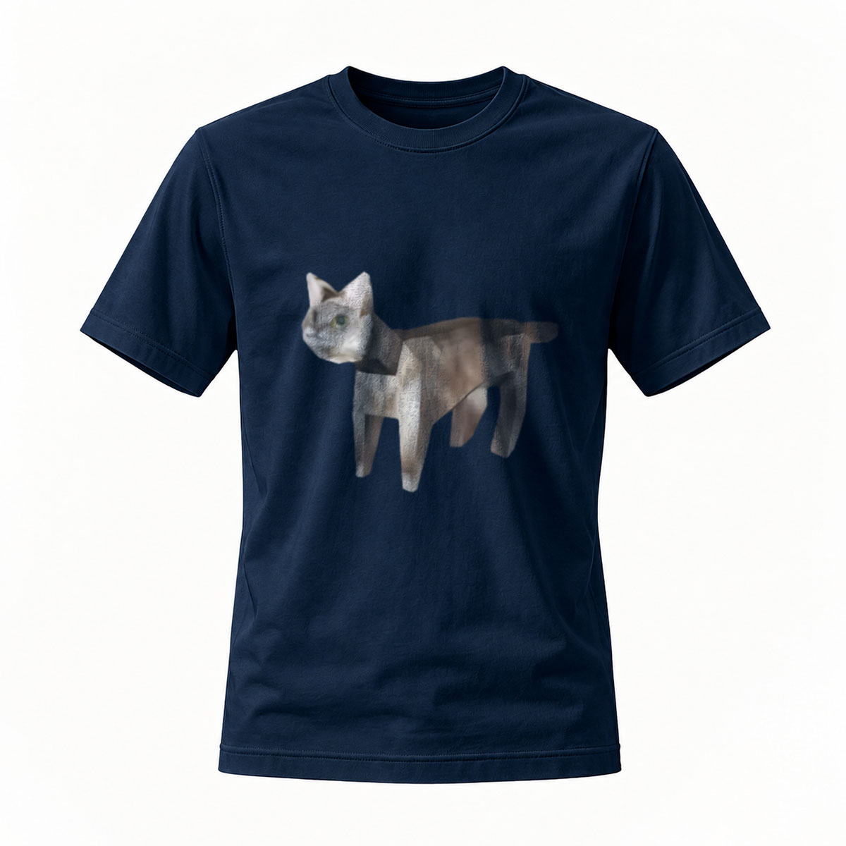 Black T-Shirt Cat Print Men's Casual Wear Gift Idea - Image 7
