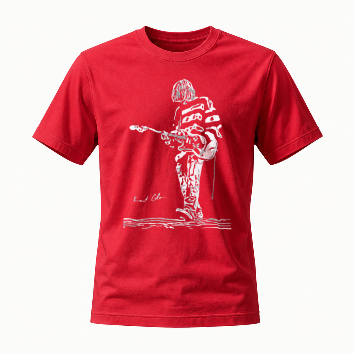 Black T-Shirt with Guitarist Sketch Art Print for Music Lovers - Image 5