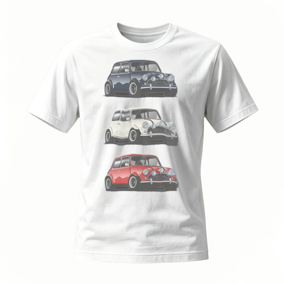 Classic Mini Car Stack Men's T-Shirt Vintage Auto Design - Image 2