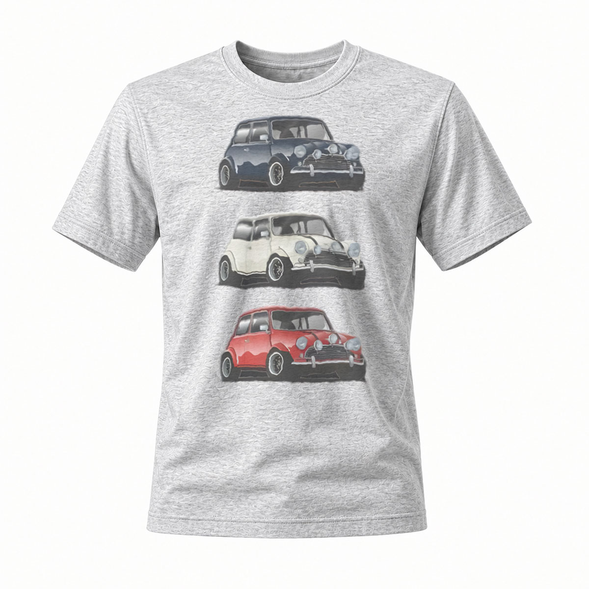 Classic Mini Car Stack Men's T-Shirt Vintage Auto Design - Image 3